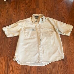 South Pole Beige Casual Button-Down Shirt. Size XL